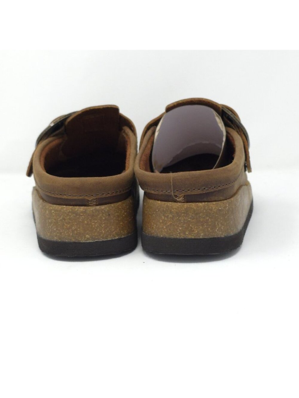 White Mountain Women's Bueno Leather Clog Brown Slip-On Buckle Sz 6M - Picture 5 of 8
